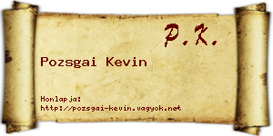 Pozsgai Kevin névjegykártya